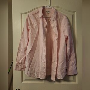 Womens pink-striped buttom-up blouse